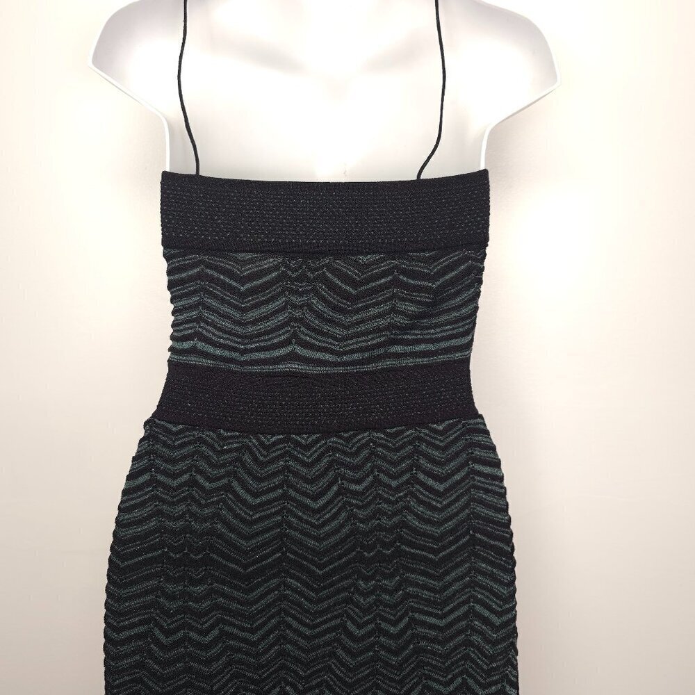 M Missoni Metallic Knit Bodycon Dress in Green Nylon - Picture 8 of 12